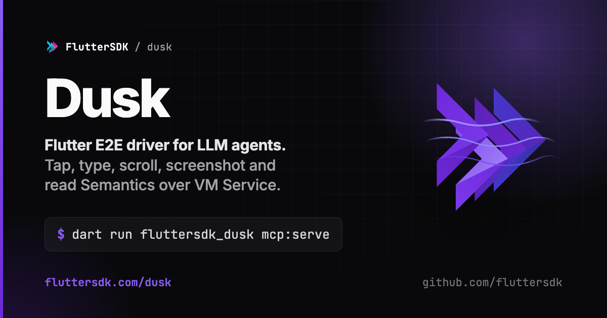 Flutter Reference Dusk MCP Tool Reference: 31 dusk_* Tool Schemas