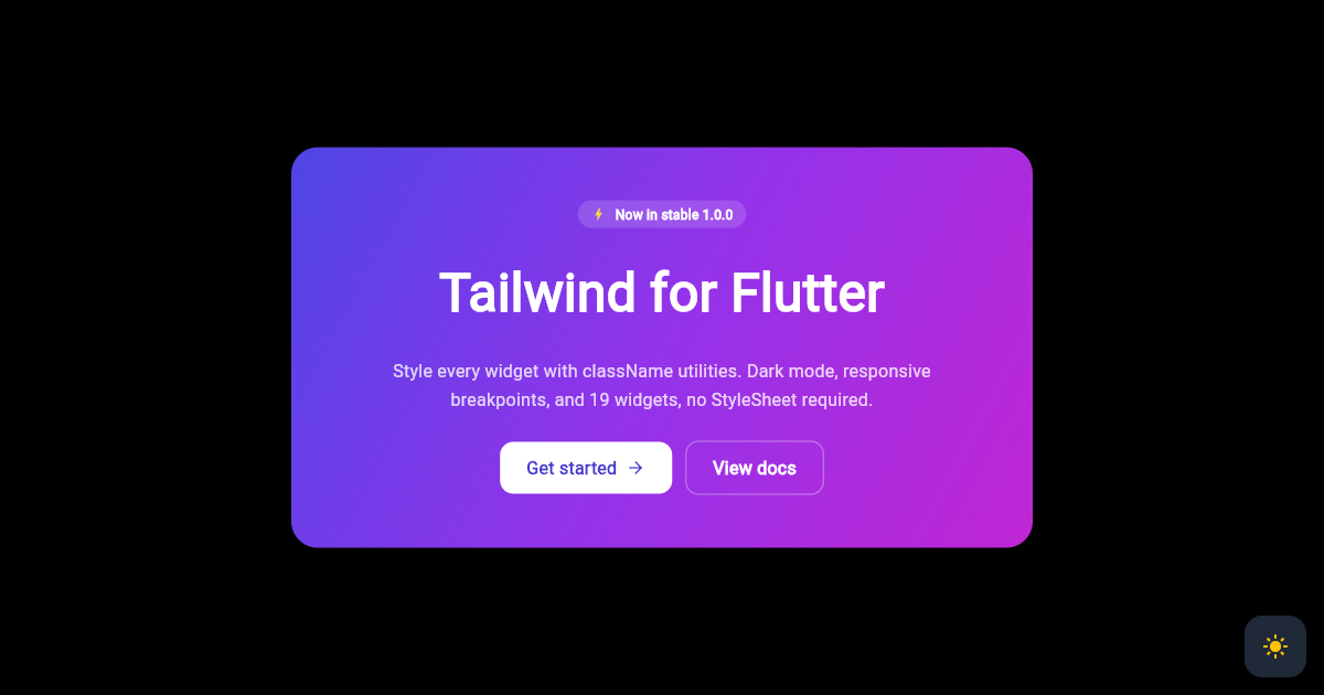 Flutter Hero Section with Gradient and CTA Buttons preview