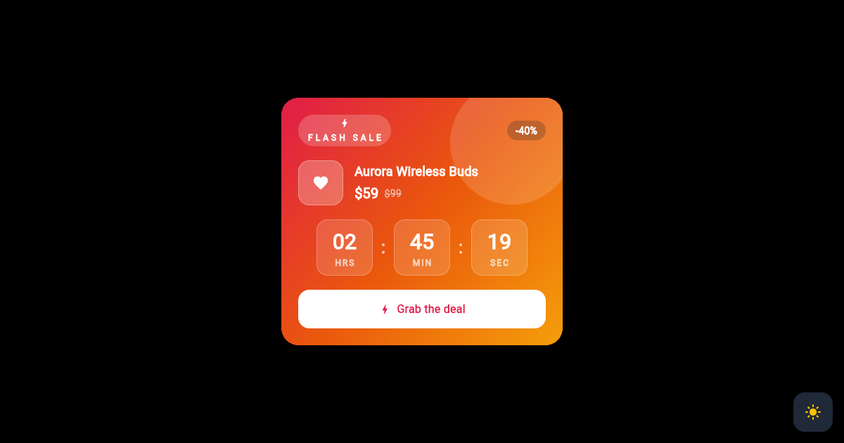 Flutter Flash Sale Countdown Timer Card preview