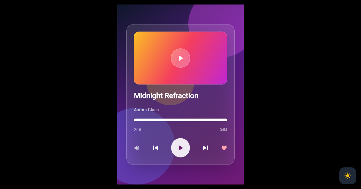 Flutter Liquid Glass Music Player with Now Playing Card preview