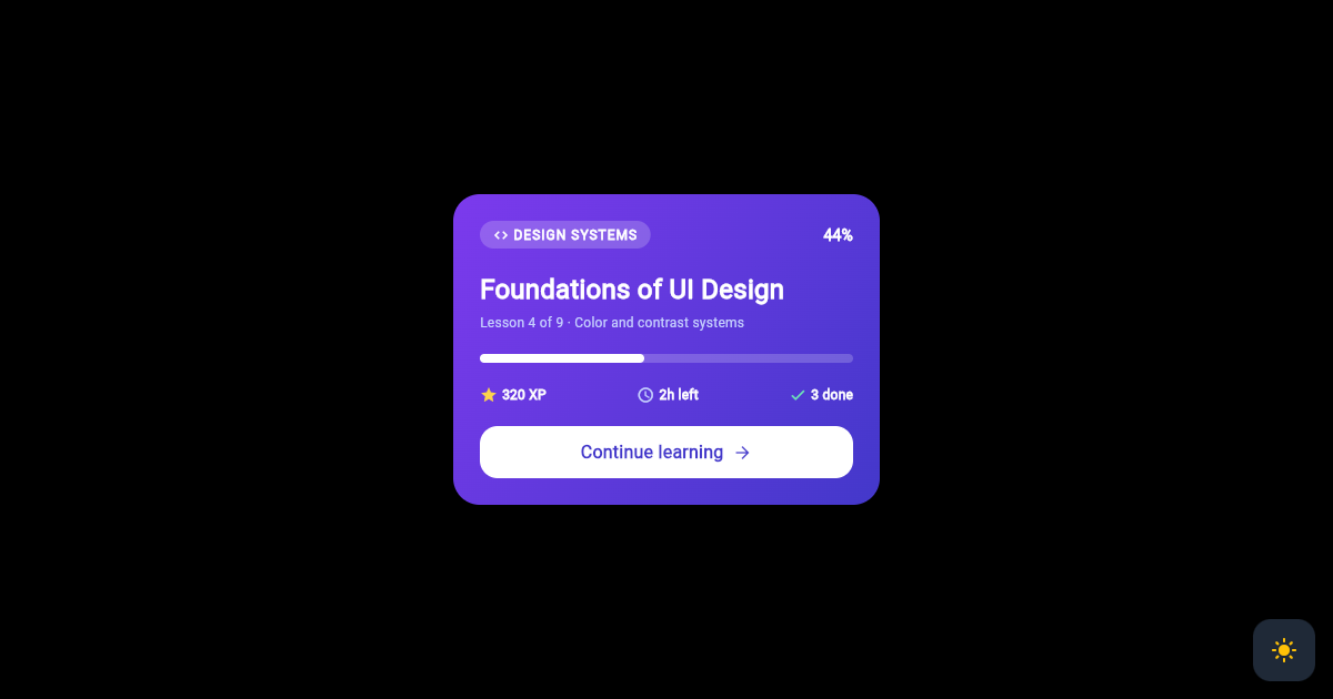 Flutter Course Lesson Progress Card preview