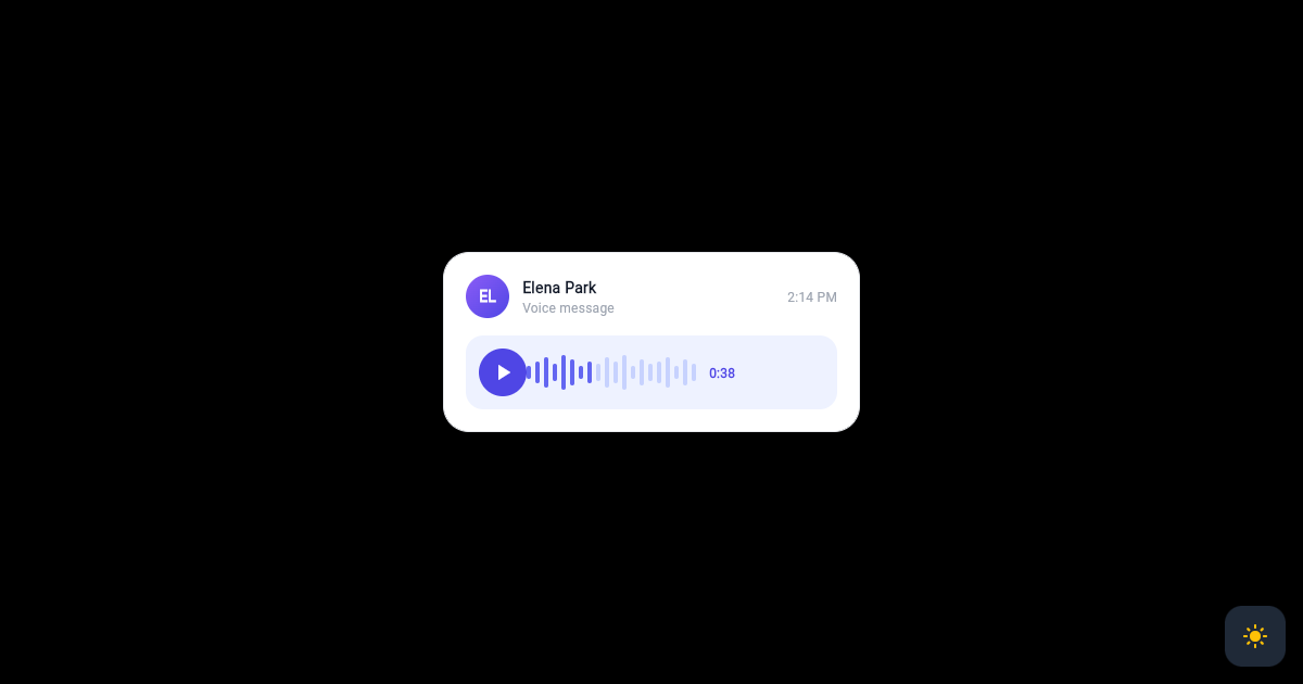 Flutter Voice Message Bubble with Waveform Player preview