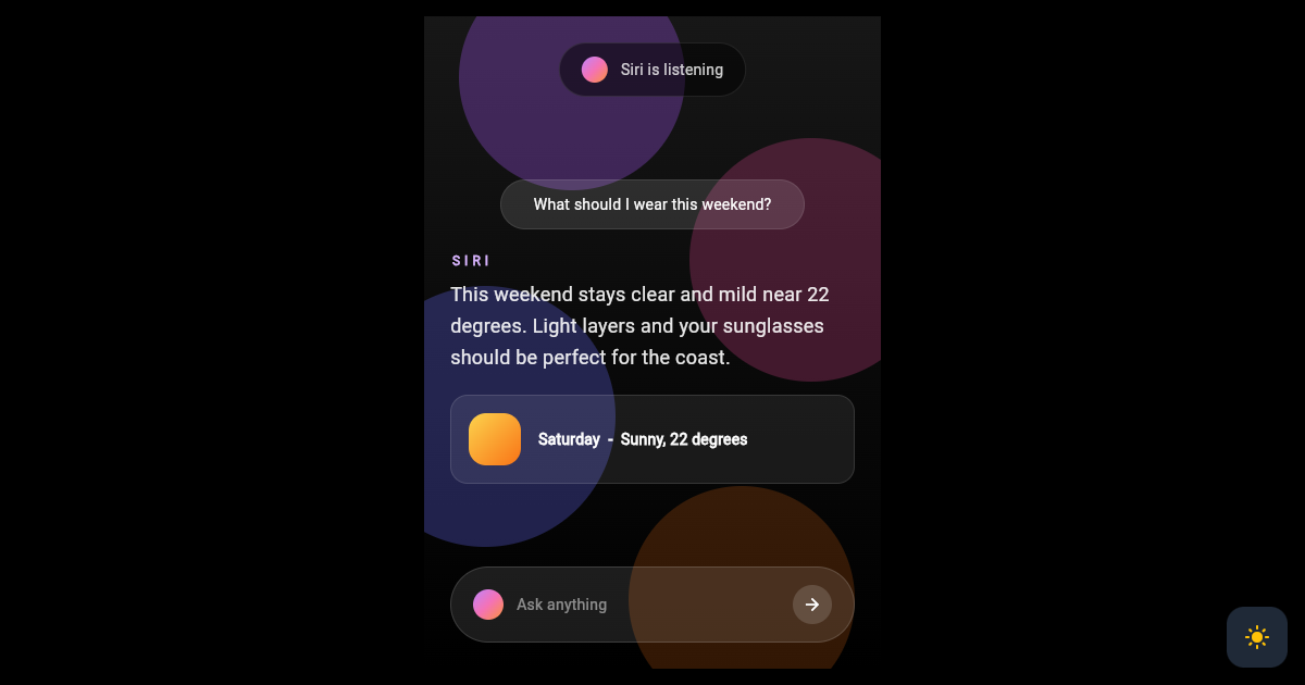 Flutter iOS 27 Siri AI Panel with Dynamic Island Glow preview