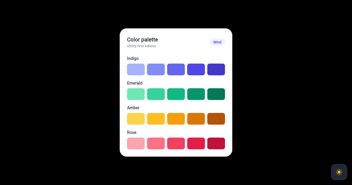 Flutter Color Palette Swatch Card with Shade Scale preview