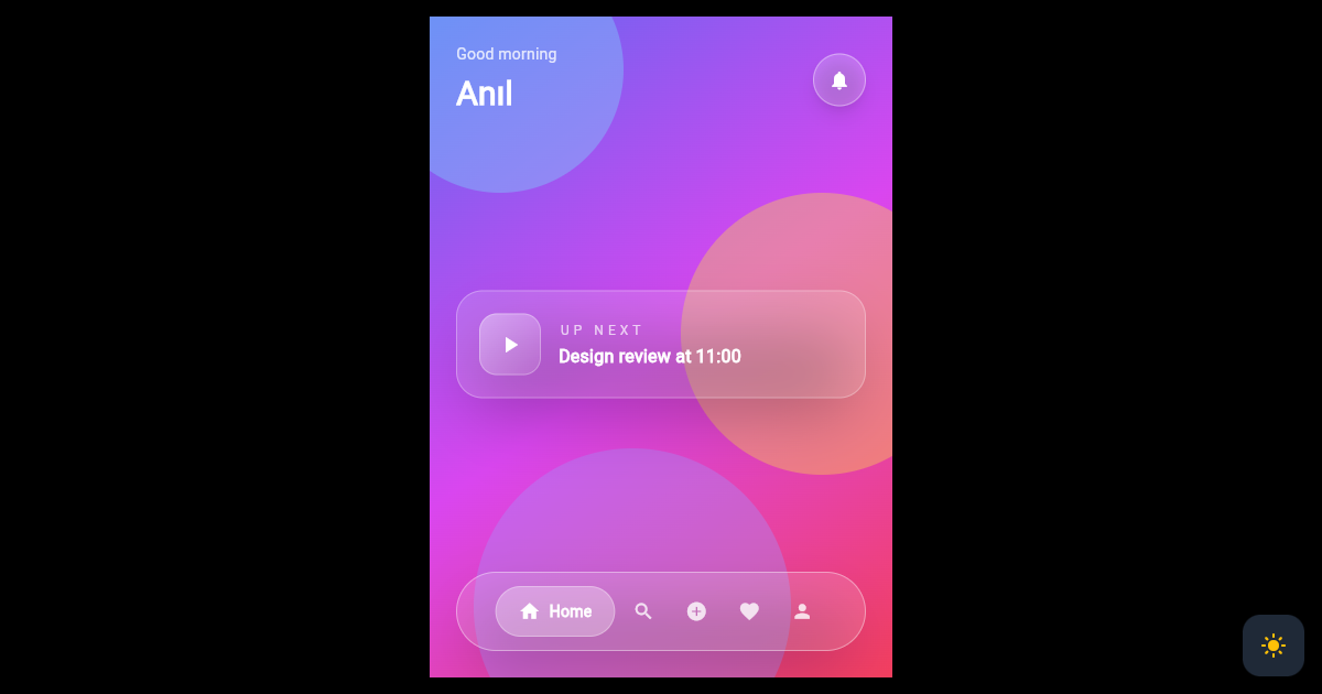 Flutter Liquid Glass Tab Bar with Floating Navigation preview