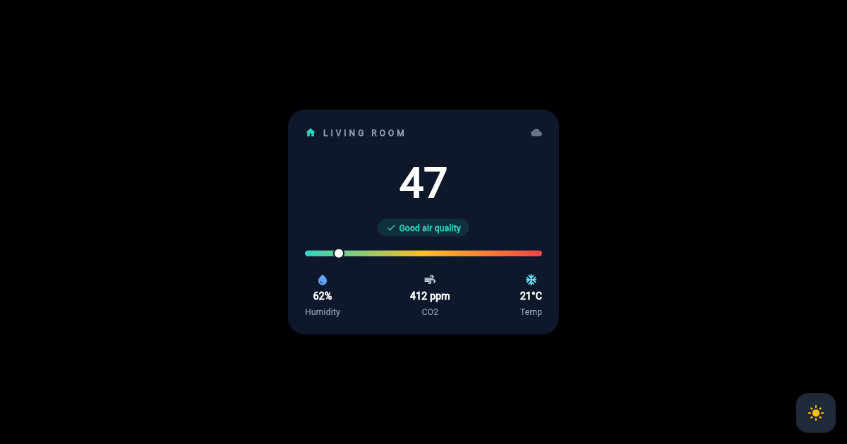 Flutter Air Quality Index Panel for Smart Home preview