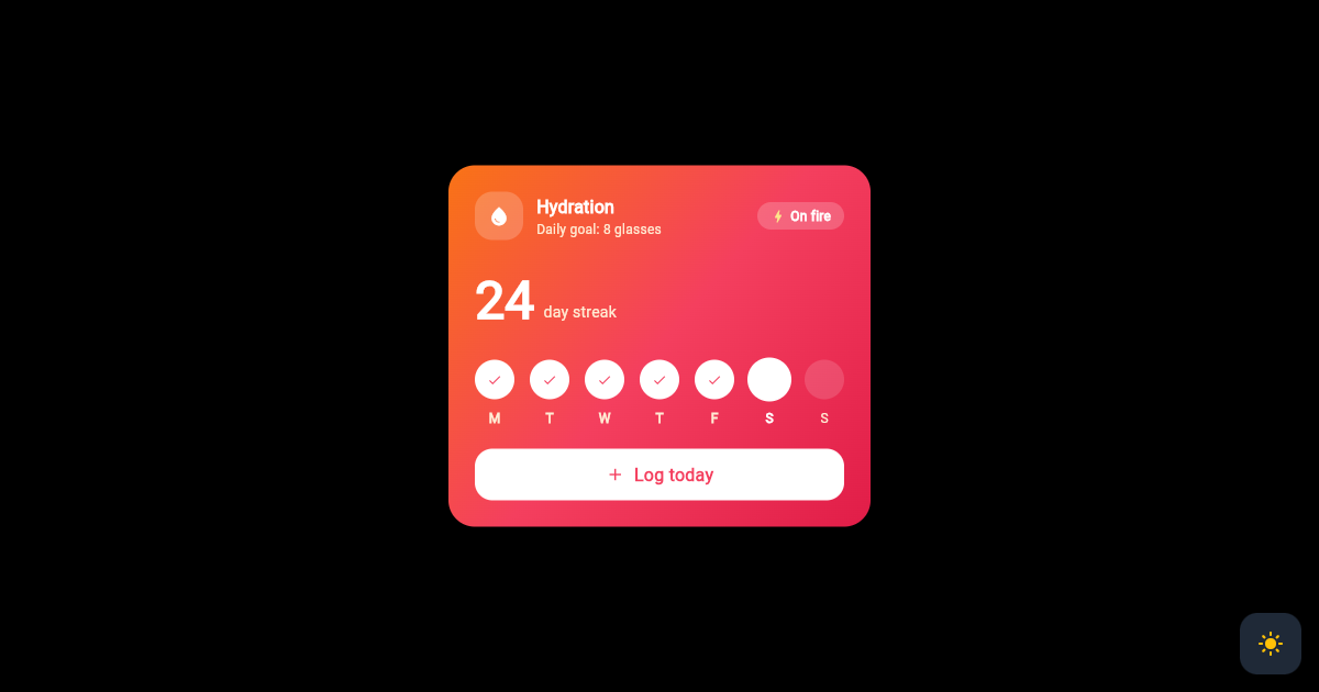 Flutter Habit Streak Tracker Card preview
